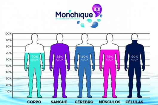 Percentagem de �gua no organismo