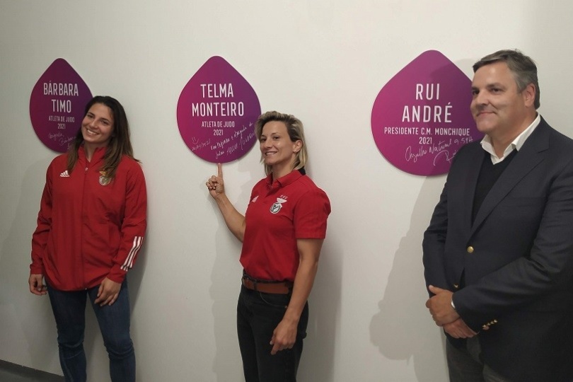 Visita de Telma Monteiro e B�rbara Timo