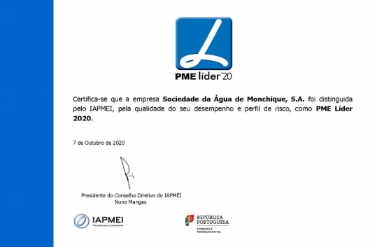Sociedade da Água de Monchique PME Líder 2020 Sociedade da Água de Monchique PME Líder 2020