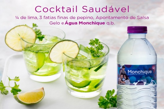 Cocktail de lima, pepino e �gua Monchique